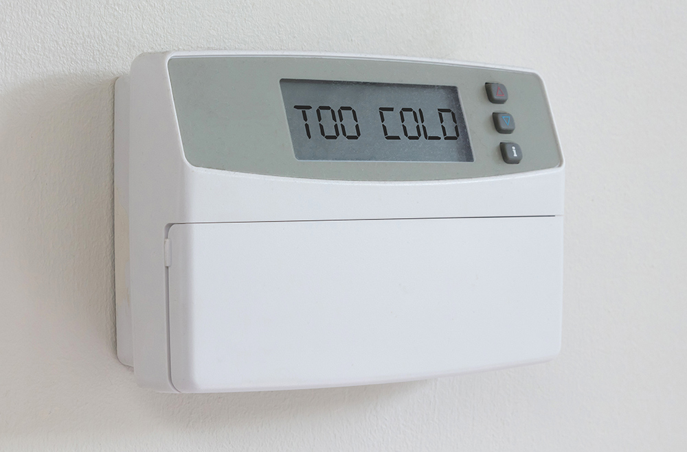 Cold thermostat showing need for Bart's HVAC Heating Service DFW