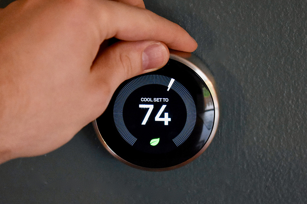 Smart thermostat installed as part of Bart's HVAC Heating Service DFW